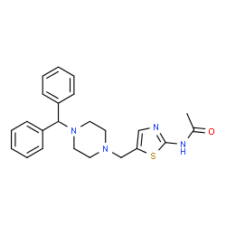 ChemSpider 2D Image | N-(5-{[4-(Diphenylmethyl)-1-piperazinyl]methyl}-1,3-thiazol-2-yl)acetamide | C23H26N4OS