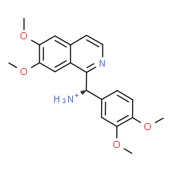 ChemSpider 2D Image | (S)-(6,7-Dimethoxy-1-isoquinolinyl)(3,4-dimethoxyphenyl)methanaminium | C20H23N2O4
