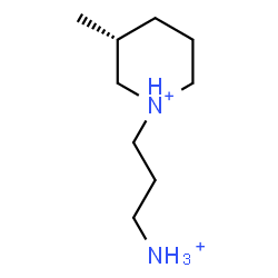 ChemSpider 2D Image | (3R)-1-(3-Ammoniopropyl)-3-methylpiperidinium | C9H22N2