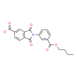 ChemSpider 2D Image | 2-[3-(Butoxycarbonyl)phenyl]-1,3-dioxo-5-isoindolinecarboxylate | C20H16NO6