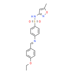ChemSpider 2D Image | 4-[(E)-(4-Ethoxybenzylidene)amino]-N-(5-methyl-1,2-oxazol-3-yl)benzenesulfonamide | C19H19N3O4S