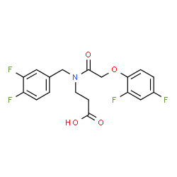 ChemSpider 2D Image | N-(3,4-Difluorobenzyl)-N-[(2,4-difluorophenoxy)acetyl]-beta-alanine | C18H15F4NO4