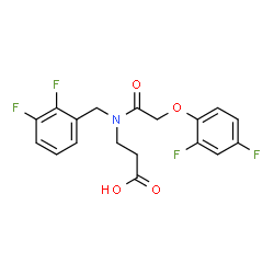 ChemSpider 2D Image | N-(2,3-Difluorobenzyl)-N-[(2,4-difluorophenoxy)acetyl]-beta-alanine | C18H15F4NO4
