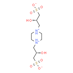 ChemSpider 2D Image | (2S,2'S)-3,3'-(1,4-Piperazinediiumdiyl)bis(2-hydroxy-1-propanesulfonate) | C10H22N2O8S2