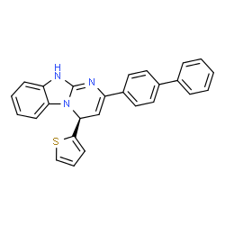 ChemSpider 2D Image | (4S)-2-(4-Biphenylyl)-4-(2-thienyl)-4,10-dihydropyrimido[1,2-a]benzimidazole | C26H19N3S