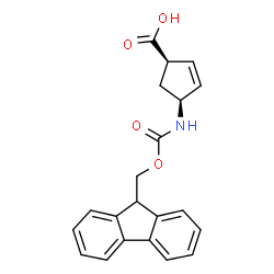 ChemSpider 2D Image | (1R,4S)-(+)-4-(Fmoc-amino)-2-cyclopentene-1-carboxylic acid | C21H19NO4