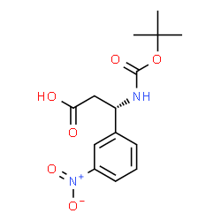 ChemSpider 2D Image | (S)-3-((TERT-BUTOXYCARBONYL)AMINO)-3-(3-NITROPHENYL)PROPANOIC ACID | C14H18N2O6
