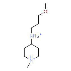 ChemSpider 2D Image | 4-[(3-Methoxypropyl)ammonio]-1-methylpiperidinium | C10H24N2O