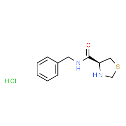 ChemSpider 2D Image | (4S)-N-Benzyl-1,3-thiazolidine-4-carboxamide hydrochloride (1:1) | C11H15ClN2OS