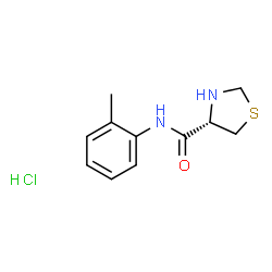 ChemSpider 2D Image | (4S)-N-(2-Methylphenyl)-1,3-thiazolidine-4-carboxamide hydrochloride (1:1) | C11H15ClN2OS