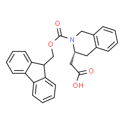 ChemSpider 2D Image | {(3R)-2-[(9H-Fluoren-9-ylmethoxy)carbonyl]-1,2,3,4-tetrahydro-3-isoquinolinyl}acetic acid | C26H23NO4