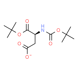 ChemSpider 2D Image | (3S)-4-[(2-Methyl-2-propanyl)oxy]-3-({[(2-methyl-2-propanyl)oxy]carbonyl}amino)-4-oxobutanoate | C13H22NO6