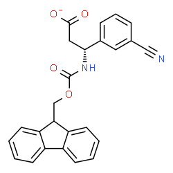 ChemSpider 2D Image | (3R)-3-(3-Cyanophenyl)-3-{[(9H-fluoren-9-ylmethoxy)carbonyl]amino}propanoate | C25H19N2O4