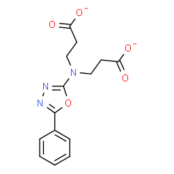 ChemSpider 2D Image | 3,3'-[(5-Phenyl-1,3,4-oxadiazol-2-yl)imino]dipropanoate | C14H13N3O5
