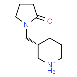 ChemSpider 2D Image | (3R)-3-[(2-Oxo-1-pyrrolidinyl)methyl]piperidinium | C10H19N2O