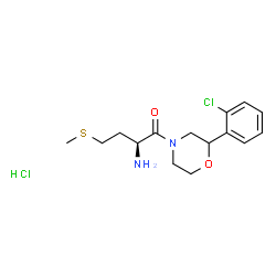 ChemSpider 2D Image | (2S)-2-Amino-1-[2-(2-chlorophenyl)-4-morpholinyl]-4-(methylsulfanyl)-1-butanone hydrochloride (1:1) | C15H22Cl2N2O2S