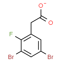 ChemSpider 2D Image | (3,5-Dibromo-2-fluorophenyl)acetate | C8H4Br2FO2