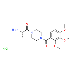ChemSpider 2D Image | (2S)-2-Amino-1-[4-(2,3,4-trimethoxybenzoyl)-1-piperazinyl]-1-propanone hydrochloride (1:1) | C17H26ClN3O5