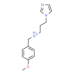 ChemSpider 2D Image | 3-(1H-Imidazol-1-yl)-N-(4-methoxybenzyl)-1-propanaminium | C14H20N3O