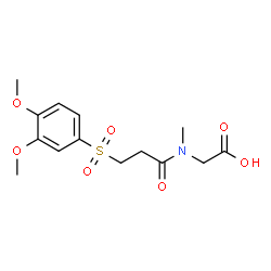 ChemSpider 2D Image | N-{3-[(3,4-Dimethoxyphenyl)sulfonyl]propanoyl}-N-methylglycine | C14H19NO7S