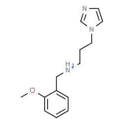 ChemSpider 2D Image | 3-(1H-Imidazol-1-yl)-N-(2-methoxybenzyl)-1-propanaminium | C14H20N3O