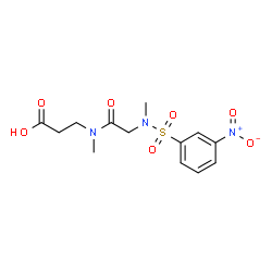 ChemSpider 2D Image | N-Methyl-N-[(3-nitrophenyl)sulfonyl]glycyl-N-methyl-beta-alanine | C13H17N3O7S