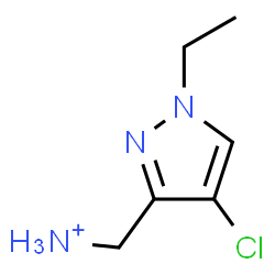 ChemSpider 2D Image | (4-Chloro-1-ethyl-1H-pyrazol-3-yl)methanaminium | C6H11ClN3