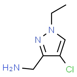 ChemSpider 2D Image | 4-chloro-1-ethyl-1H-Pyrazole-3-methanamine | C6H10ClN3