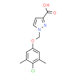 ChemSpider 2D Image | 1-(4-chloro-3,5-dimethylphenoxymethyl)pyrazole-3-carboxylic acid | C13H13ClN2O3