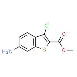 ChemSpider 2D Image | Methyl 6-amino-3-chloro-1-benzothiophene-2-carboxylate | C10H8ClNO2S