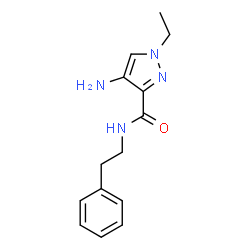 ChemSpider 2D Image | 4-Amino-1-ethyl-N-(2-phenylethyl)-1H-pyrazole-3-carboxamide | C14H18N4O