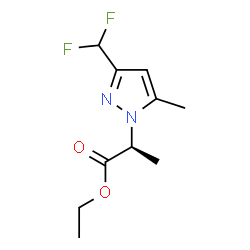 ChemSpider 2D Image | Ethyl (2S)-2-[3-(difluoromethyl)-5-methyl-1H-pyrazol-1-yl]propanoate | C10H14F2N2O2
