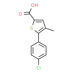 ChemSpider 2D Image | 5-(4-Chlorophenyl)-4-methyl-2-thiophenecarboxylic acid | C12H9ClO2S