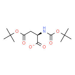ChemSpider 2D Image | (2R)-4-[(2-Methyl-2-propanyl)oxy]-2-({[(2-methyl-2-propanyl)oxy]carbonyl}amino)-4-oxobutanoate | C13H22NO6