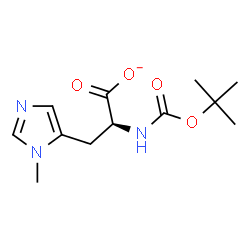 ChemSpider 2D Image | (2S)-3-(1-Methyl-1H-imidazol-5-yl)-2-({[(2-methyl-2-propanyl)oxy]carbonyl}amino)propanoate | C12H18N3O4