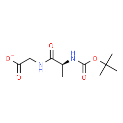ChemSpider 2D Image | [(N-{[(2-Methyl-2-propanyl)oxy]carbonyl}-L-alanyl)amino]acetate | C10H17N2O5