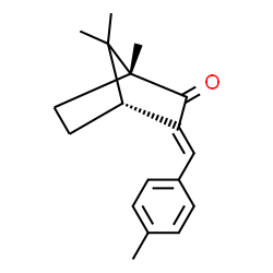 ChemSpider 2D Image | (1R,3E,4R)-1,7,7-Trimethyl-3-(4-methylbenzylidene)bicyclo[2.2.1]heptan-2-one | C18H22O