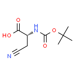 ChemSpider 2D Image | (R)-2-((tert-Butoxycarbonyl)amino)-3-cyanopropanoic acid | C9H14N2O4