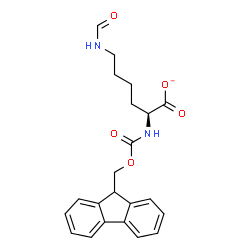 ChemSpider 2D Image | (2S)-2-{[(9H-Fluoren-9-ylmethoxy)carbonyl]amino}-6-formamidohexanoate | C22H23N2O5