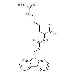 ChemSpider 2D Image | (2S)-6-(Carbamoylamino)-2-{[(9H-fluoren-9-ylmethoxy)carbonyl]amino}hexanoate | C22H24N3O5