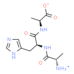 ChemSpider 2D Image | (2S)-2-({N-[(2S)-2-Ammoniopropanoyl]-L-histidyl}amino)propanoate | C12H19N5O4