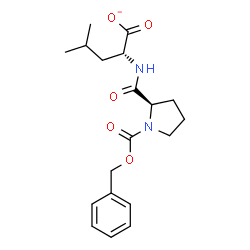 ChemSpider 2D Image | (2R)-2-({1-[(Benzyloxy)carbonyl]-D-prolyl}amino)-4-methylpentanoate | C19H25N2O5