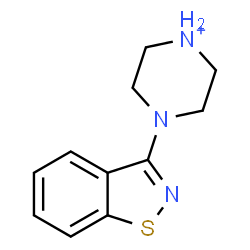 ChemSpider 2D Image | 4-(1,2-Benzothiazol-3-yl)piperazin-1-ium | C11H14N3S