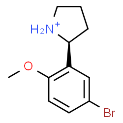 ChemSpider 2D Image | (2S)-2-(5-Bromo-2-methoxyphenyl)pyrrolidinium | C11H15BrNO
