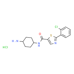 ChemSpider 2D Image | N-(4-Aminocyclohexyl)-2-(2-chlorophenyl)-1,3-thiazole-5-carboxamide hydrochloride (1:1) | C16H19Cl2N3OS