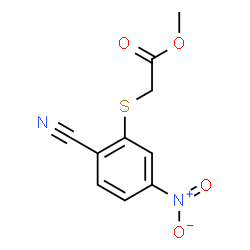 ChemSpider 2D Image | Methyl [(2-cyano-5-nitrophenyl)sulfanyl]acetate | C10H8N2O4S