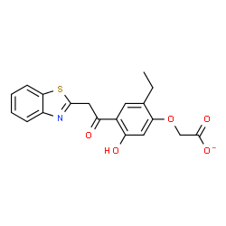ChemSpider 2D Image | [4-(1,3-Benzothiazol-2-ylacetyl)-2-ethyl-5-hydroxyphenoxy]acetate | C19H16NO5S