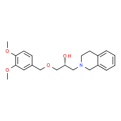 ChemSpider 2D Image | (2R)-1-(3,4-Dihydro-2(1H)-isoquinolinyl)-3-[(3,4-dimethoxybenzyl)oxy]-2-propanol | C21H27NO4
