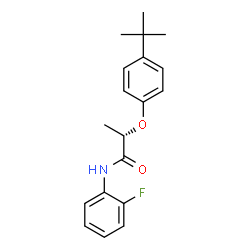 ChemSpider 2D Image | (2S)-N-(2-Fluorophenyl)-2-[4-(2-methyl-2-propanyl)phenoxy]propanamide | C19H22FNO2