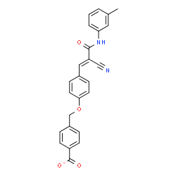 ChemSpider 2D Image | 4-[(4-{(1E)-2-Cyano-3-[(3-methylphenyl)amino]-3-oxo-1-propen-1-yl}phenoxy)methyl]benzoate | C25H19N2O4